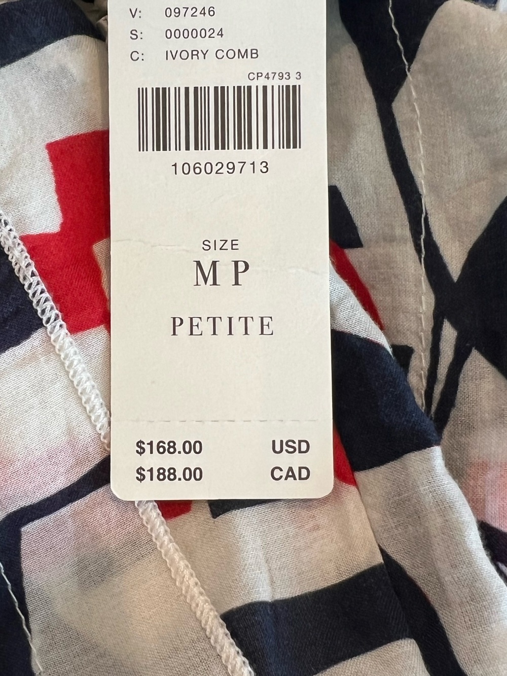 ⛵️Anthropologie Piped Midi Skirt Maeve New Medium Petite Novelty Sailboat Navy - Picture 13 of 14